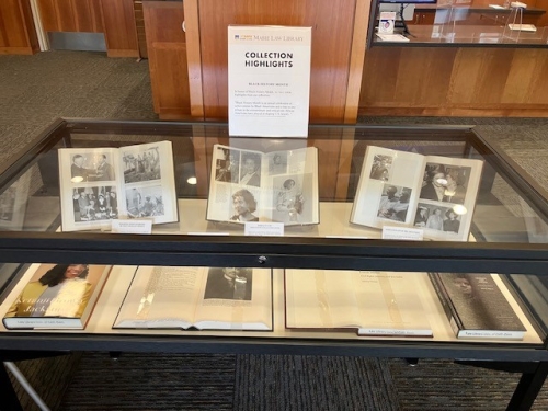 Library book display for Black History Month