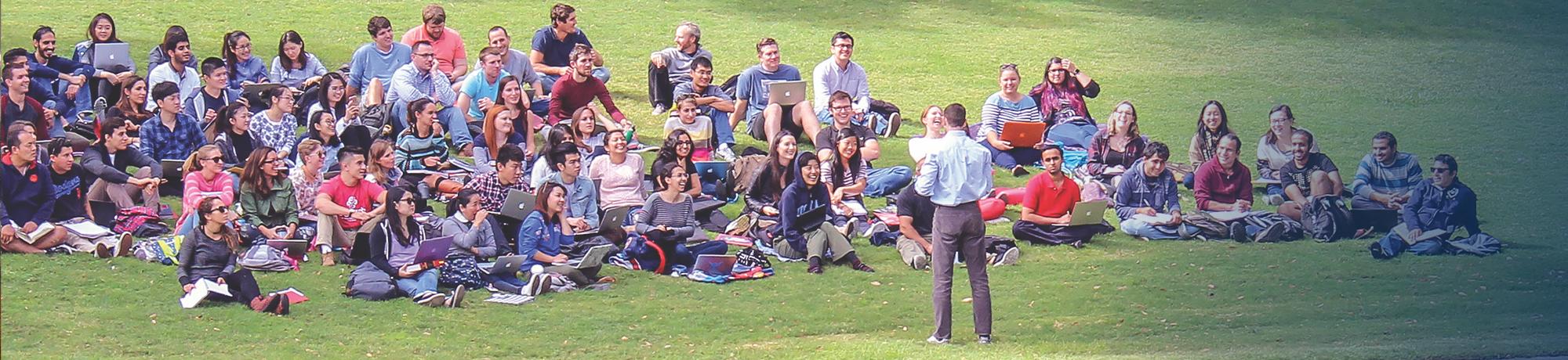 Professor Horton teaching outside King Hall